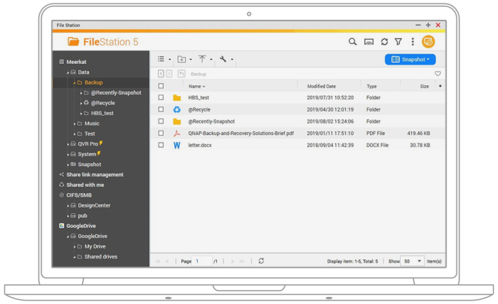 File Station Manage, access, and share all the files in the NAS and view snapshots files – all from your web browser. You can also easily mount remote NAS folders and cloud storage. Learn More: File Station